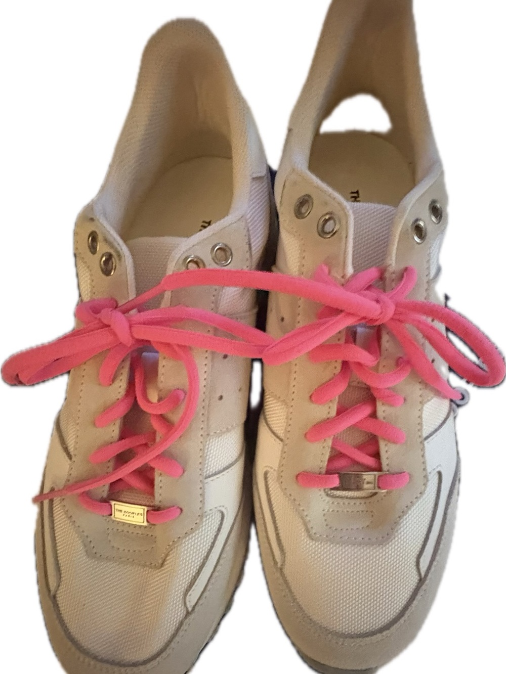 The Kooples White Sneakers with Pink Laces - Picture 2 of 5